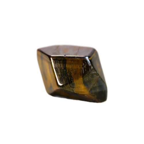 Tigers Eye Palm Stone Faceted sides.