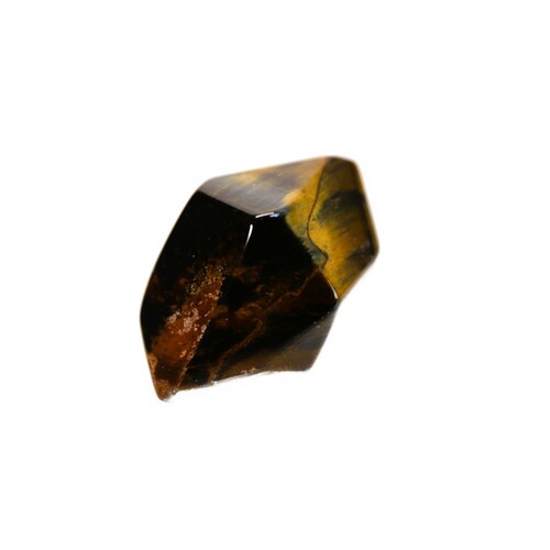 Tigers Eye Palm Stone Faceted sides.