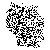 Basket & Holly Rubber Stamp (Available in 3 sizes) from £6.89