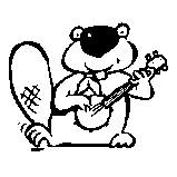 Beaver playing guitar Rubber Stamp (Available in 3 sizes) from £6.89