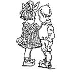 Boy and Girl Rubber Stamp (Available in 3 sizes) from £6.89