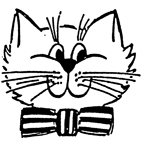 Cat with bow tie Rubber Stamp (Available in 3 sizes) from £6.89