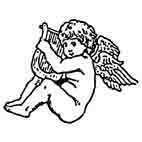 Cherub with Harp Rubber Stamp (Available in 3 sizes) from £6.89