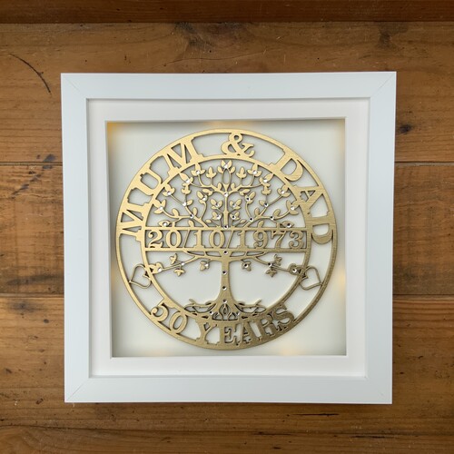 Personalised Tree Of Life Wedding Anniversary Frame
