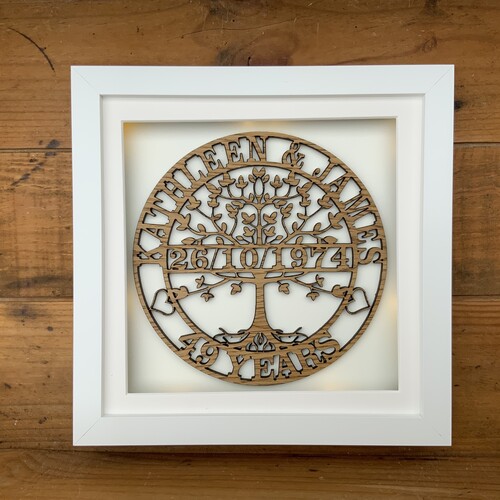 Personalised Tree Of Life Wedding Anniversary Frame