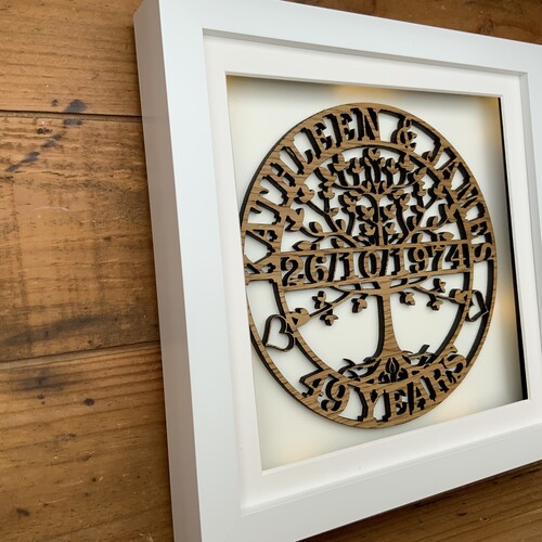 Personalised Tree Of Life Wedding Anniversary Frame
