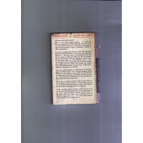 Soccer - The World Game by Geoffrey Green (hardback) 1953