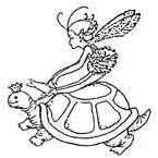 Fairy on Tortoise Rubber Stamp (Available in 3 sizes) from £6.89