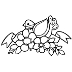 Flowers & Dove Rubber Stamp (Available in 3 sizes) from £6.89