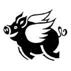 Flying Pig Rubber Stamp (Available in 3 sizes) from £6.89