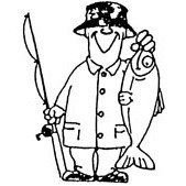 Happy Fisherman Rubber Stamp (Available in 3 sizes) from £6.89