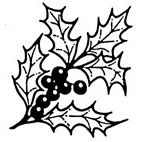 Holly Sprig Rubber Stamp (Available in 3 sizes) from £6.89