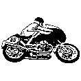 Motor Cycle Racer Rubber Stamp (Available in 3 sizes)