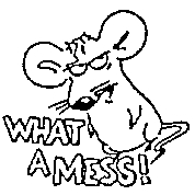 Mouse 'What a Mess' Rubber Stamps (Available in 3 sizes)