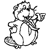 Pointing Beaver Rubber Stamp (1)