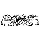 Ribbon of Holly Rubber Stamp