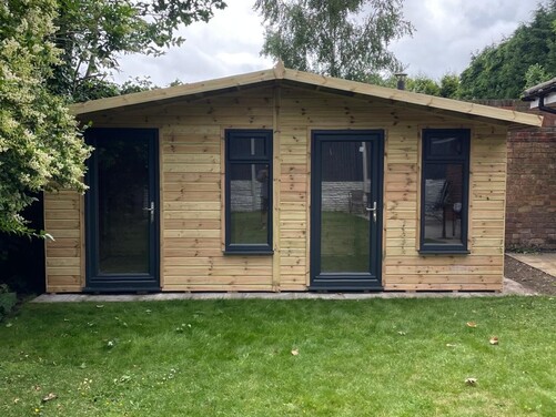 #PVC025 18x8 Apex Summer House Combi