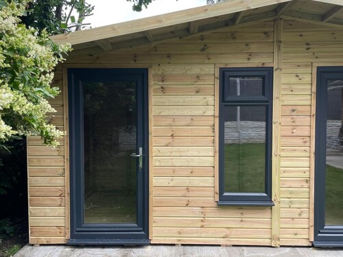 #PVC025 18x8 Apex Summer House Combi