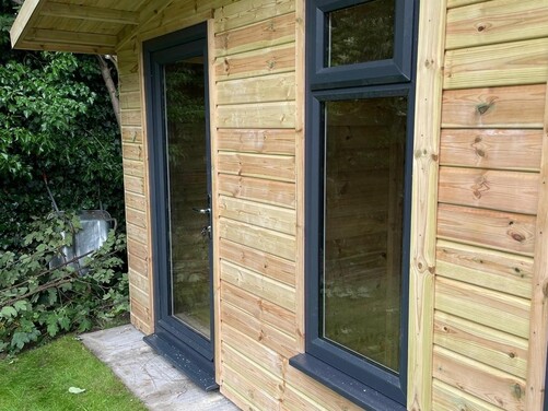 #PVC025 18x8 Apex Summer House Combi