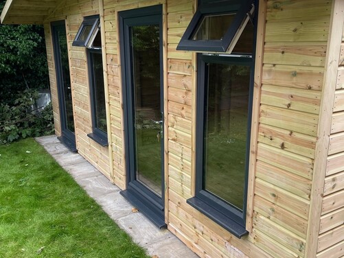 #PVC025 18x8 Apex Summer House Combi