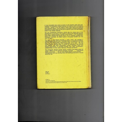 The European Football Book by Albert Sewell (hardbook) 1969