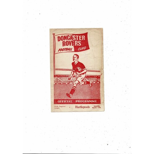 Doncaster Rovers v Hartlepool North Regional League Football Programme 1963/64