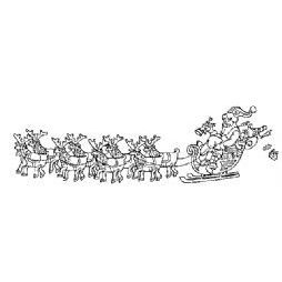 Santa on Sleigh Rubber Stamp