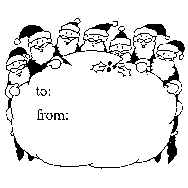 Santa Present Tag Rubber Stamp