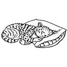 Sleeping Cat Rubber Stamp