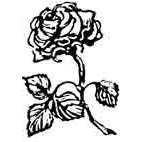 Stemmed Rose Rubber Stamp