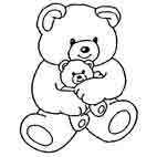Teddy Bear with Baby Ted Rubber Stamp