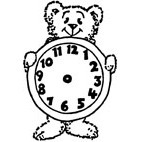Teddy O'Clock Rubber Stamp