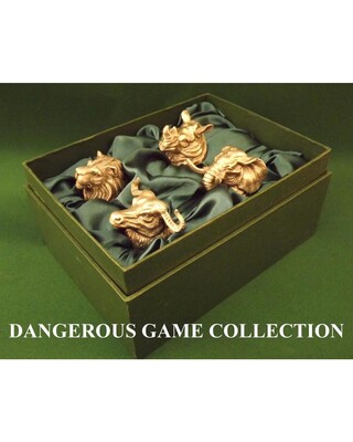 Animal Head Shot Glasses sets of 4 in gift box (Dangerous Game Collection)