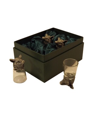 Animal Head Shot Glasses sets of 4 in gift box (Fox)