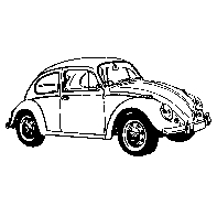 Volkswagen Beetle Rubber Stamp