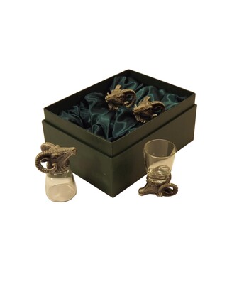 Animal Head Shot Glasses sets of 4 in gift box (Ram)