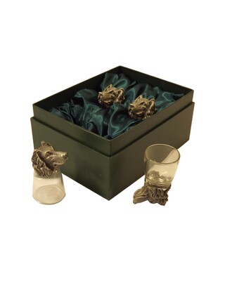 Animal Head Shot Glasses sets of 4 in gift box (Spaniel)