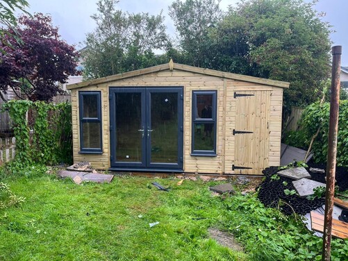 #PVC090 16x10 Apex Summer House Combi