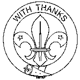 With Thanks Fleur de Lis Rubber Stamp