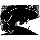 Woman in Hat Rubber Stamp