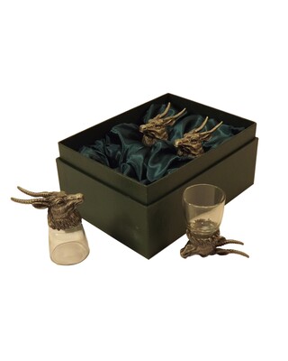 Animal Head Shot Glasses sets of 4 in gift box (Oryx)