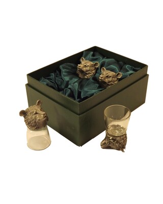Animal Head Shot Glasses sets of 4 in gift box (Bear)