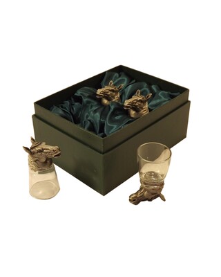 Animal Head Shot Glasses sets of 4 in gift box (Horse)