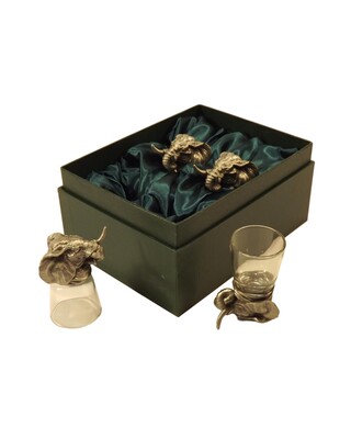Animal Head Shot Glasses sets of 4 in gift box (Elephant)