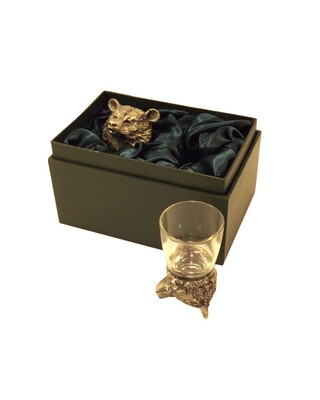 Animal Head Shot Glasses sets of 2 in gift box (Bear)