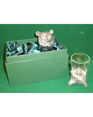 Animal Head Shot Glasses sets of 2 in gift box (Bear)