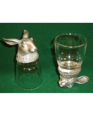 Animal Head Shot Glasses sets of 2 in gift box (Hare)
