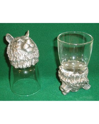 Animal Head Shot Glasses sets of 2 in gift box (Tiger)