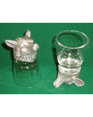 Animal Head Shot Glasses sets of 2 in gift box (Fox)