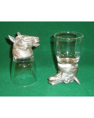 Animal Head Shot Glasses sets of 2 in gift box (Horse)